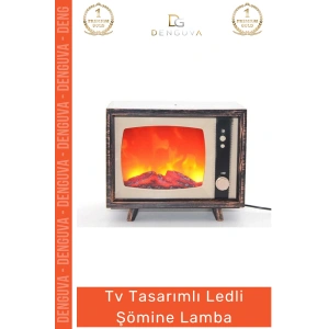 #Lamba Dekoratif Pilli Modern Dumansız Estetik TV Görünüm Isıtıcı Tasarımlı Ledli Şömine Lamba