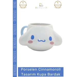 #Bardak Porselen Cinnamoroll Desenli Mat Şık Dayanıklı Kaliteli Tasarım Kupa Bardak 9*13 Cm