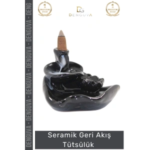 #Tütsülük İthal Seramik Geri Akışlı Dekoratif Şık Hediyelik Aromatik Oda Kokusu Biblo 10*12 Cm