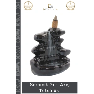 #Tütsülük İthal Seramik Dekoratif Şelale Desenli Aromalı Hediyelik Şık Oda Kokusu Biblo 11*12 Cm