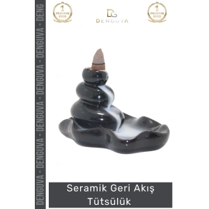#Tütsülük İthal Seramik Dekoratif Şelale Desenli Şık Aromatik Hediye Modern Oda Kokusu Biblo 8*12 Cm