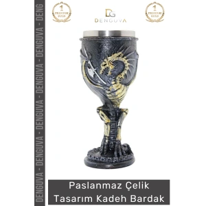 #Bardak Paslanmaz Çelik Dekoratif Tasarım Şık Lüks Dayanıklı Hediye 180 ML Kadeh Bardak 19*7 Cm