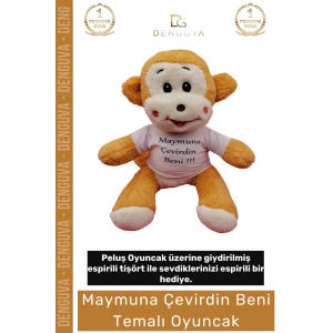 #PeluşAyıcık Kaliteli Espirili Baskı Tasarımlı Maymuna Çevirdin Beni Temalı Peluş Ayıcık Oyuncak