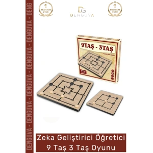 #Oyuncak Eğitici Zihinsel Gelişim Destekli Strateji Akıl Mantık Ahşap Hobi 9 Taş 3 Taş Oyun
