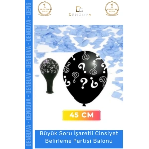 #BabyShower Büyük Balon Cinsiyet Belirleme Partisi Siyah Modern Şık Büyük Soru İşaretli Çocuk Baby Shower