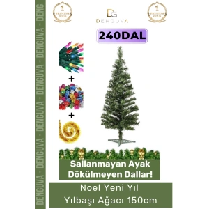 #YılbaşıAğacı Kaliteli Dekoratif Lüks Yılbaşı Çam Ağacı Sık Yapraklı Yeşil Noel Paket 150 Cm 240 Dal