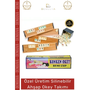 #OkeyTakımı Kir Tutmaz Çizilmeye Dayanıklı Silinebilir Doğal Konken Ahşap Okey Takımı