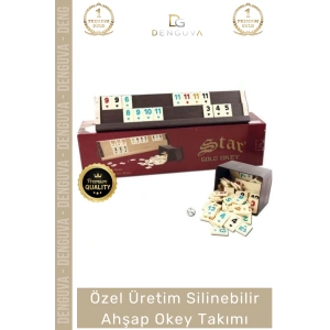 #OkeyTakımı Kir Tutmaz Çizilmeye Dayanıklı Silinebilir Altın Şık Ev Kafe Okey Takımı