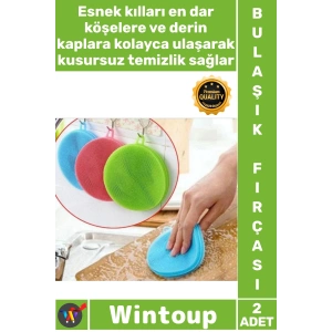 #Fırça Esnek Hijyenik Dayanıklı Kaliteli Mutfak Tükenmeyen Silikon Bulaşık Yıkama Fırçası 2 Adet
