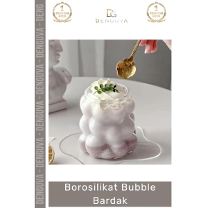 #Bardak Isıya Dirençli Şeffaf İnce Tasarım Çay Kahve Sunum Dayanıklı Borosilikat Bubble Bardak