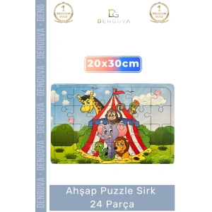#Puzzle Eğitici Oyuncak El Göz Koordinasyonu Geliştiren Dayanıklı Ahşap Puzzle Sirk 24 Parça