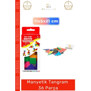 #Tangram Eğitici Zeka Oyunu Gelişim Destekli Renkli Mıknatıslı Kartlı Manyetik Tangram 36 Parça