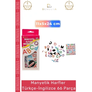 #Harfler Manyetik Alfabe Mıknatıslı Eğitici Harf Seti Buzdolabı Yazı Tahtası Türkçe İngilizce 66 Parça