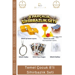 #SihirbazlıkSeti 8li Başlangıç Seviyesi Eğitici Çocuk Oyuncak Hobi Hediye Kibrit Defter Sihirbazlık Seti
