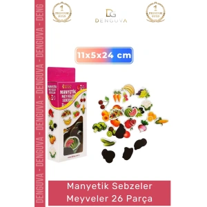 #MıknatıslıMeyveler Eğitici Oyuncak Mıknatıslı Figür Buzdolabı Magneti Manyetik Sebze Meyveler 26 Parça