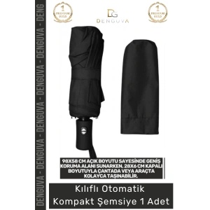 #Şemsiye Kılıflı Otomatik Su Geçirmez 8 Telli Rüzgara Dayanıklı Şık Ergonomik Kompakt Yağmur Şems