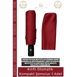 #Şemsiye Kılıflı Otomatik Su Geçirmez Dayanıklı 8 Telli Şık Ergonomik Çanta Boy Kompakt Yağmur Şemsiye