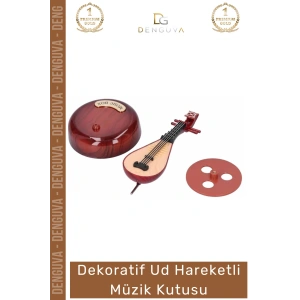 #MüzikKutusu Ahşap Görünümlü Dekoratif Dönen Mekanizmalı Otantik Zarif Tasarım Ud Hareketli Müzik Kutusu