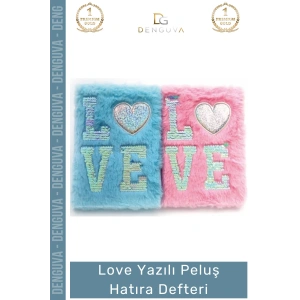 #HatıraDefteri Yumuşak A5 Kalp Figürlü LOVE Yazılı Hediye Not Defteri Tasarımlı Peluş Hatıra Defteri