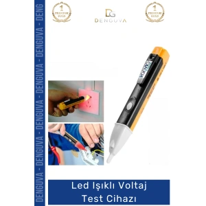 #VoltajCihazı LED Işıklı Sesli Uyarı Hassas Algılama Dijital Faz Kontrolü Temassız Voltaj Test Cihazı