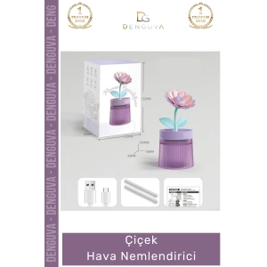 #HavaNemlendirici Estetik Tasarım USB Taşınabilir Dekoratif Masa Üstü Lambalı Çiçek Hava Nemlendirici