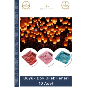 #DilekFeneri Düğün Nişan Mezuniyet Kutlama Organizasyon Romantik Renkli Kağıt Dilek Feneri - 10 Adet