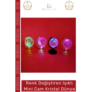 #GeceLambası Dekoratif Ledli Hediye Kristal Küre Gece Lambası Renk Değiştiren Mini Işıklı Cam Kristal Dünya