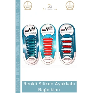 #Bağcık Pratik Esnek Dayanıklı Spor Sneaker Uyumlu Unisex Renkli Silikon Ayakkabı Bağcıkları