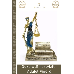 #Avukat Hukuk Ofisi Hediyesi Dekoratif Modern Şık Masaüstü Polyester Kartvizitli Adalet Figürü