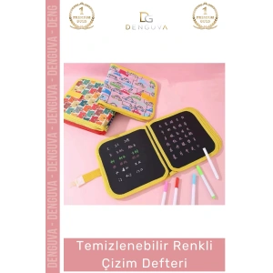 #Defter Çocuk Eğitici Silinebilir Tekrar Kullanılabilir Seti Temizlenebilir Renkli Çizim Defter