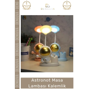 #Kalemlik Dekoratif Çocuk Genç Odası Şık Fonksiyonel Modern Hediyelik Astronot Masa Lambası Kalemlik