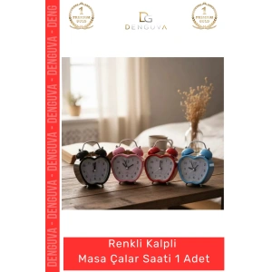 #ÇalarSaat Dekoratif Işıklı Nostaljik Kulaklı Çan Tasarım Şık Hediye Komodin Renkli Kalp Masa Çalar