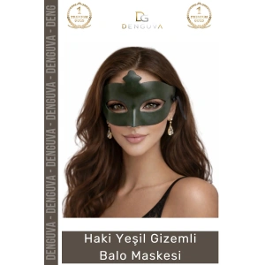 #Maske Haki Yeşil Gizemli Masquerade Parti Aksesuarı Lastikli Yetişkin Zarif Kostüm Balo Maskesi