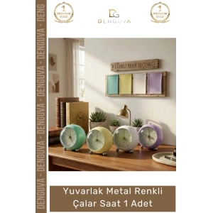 #Saat Modern Tasarım Estetik Minimalist Masa Saati Kaliteli Yuvarlak Metal Renkli Çalar Saat
