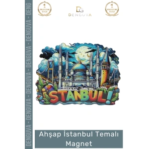 #Magnet Kabartmalı Renkli Dekoratif Şehir Silüeti Hediyelik Hatıra Ahşap İstanbul Temalı Magnet