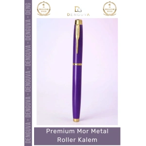 #Kalem Lüks Ofis Hediyesi Logo Baskılı Ergonomik Tasarım Kaliteli Premium Mor Metal Roller Kalem
