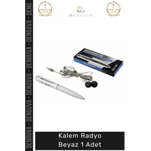 #KalemRadyo Taşınabilir FM Mini Ergonomik Şık Tasarım Portatif Estetik Modern Ses Kalem Radyo Beyaz