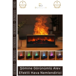 #HavaNemlendirici Şömine Görünümlü Ultrasonik LED Uzaktan Kumandalı Modern Alev Efektli Hava Nemlendirici