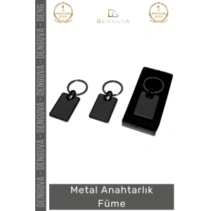 #Anahtarlık Füme Modern Kurumsal Promosyon Lazer Baskı Kaliteli Hediyelik Paslanmaz Metal Anahtarlık