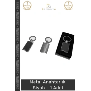 #Anahtarlık Paslanmaz Çelik Mat Lazer Baskı Promosyon Şık Hediyelik Metal Anahtarlık Siyah 1 Adet