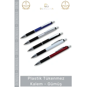 #Kalem Promosyon Kurumsal Logo Baskılı Prestijli Şık Ergonomik Plastik Tükenmez Kalem Gümüş