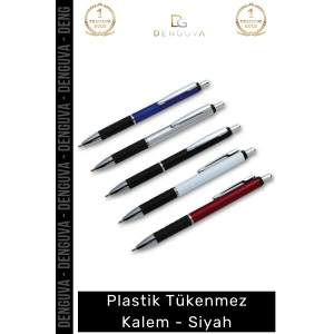#Kalem Promosyon Kurumsal Logolu Ergonomik Basmalı Kaliteli Plastik Tükenmez Kalem Siyah