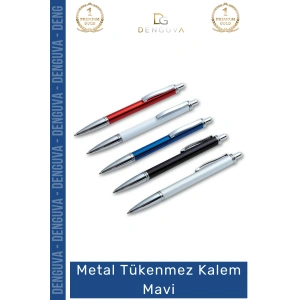 #Kalem Kurumsal Logo Baskılı Lazer Kazıma Uyumlu Şık Promosyon Ofis Metal Tükenmez Kalem Mavi