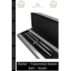 #KalemSeti Lüks Metal Gövdeli Profesyonel Ofis Hediyelik Tasarım Roller Tükenmez Kalem Seti Siyah