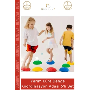 #DengeAdası Çocuk Yarım Küre Kaba Motor Beceri Geliştiren Eğitici Denge Koordinasyon Adası 6lı Set