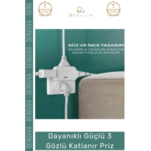 #Priz Modern Estetik Elektrik Ünitesi Ergonomik Katlanır Gövde Güçlü 3 Gözlü Katlanır Priz