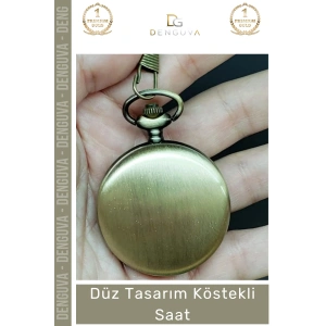 #Eskitme Metal Retro Vintage Kişiye Özel Baskılı Klasik Stil Düz Tasarım Köstekli Saat