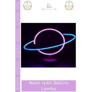 #GeceLambası Dekoratif Modern Gece Lambası Hediye USB Pilli Şık Estetik Neon Işıklı Satürn Lamba