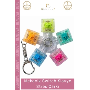 #StresÇarkı Mekanik Klavye Switch Şeffaf Akrilik Rulman Stres Çarkı Renkli Tuşlu Fidget Oyuncak