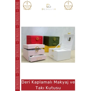 #TakıKutusu Lüks Şık Organizer Takı Çantası Modern Saklama Kutusu Deri Kaplamalı Makyaj Takı Kutusu